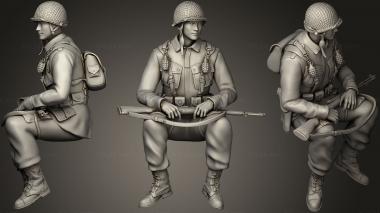 Military figurines usa tank crew 2 04 3d model